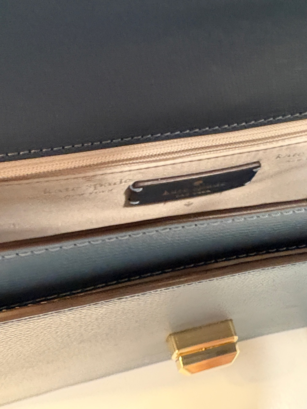 kate spade Blue Leather Satchel with Gold Turn-Lock - Picture 4 of 5